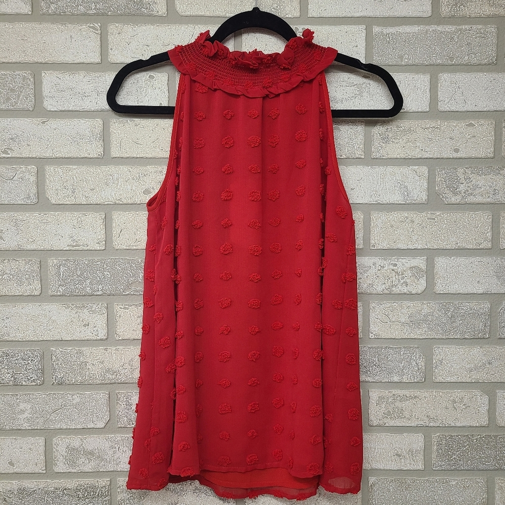 Elegant Red Sleeveless Top